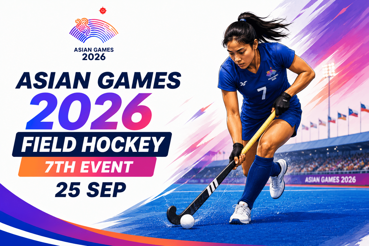 Asian Games 2026 Field Hockey 7th Event on 25 September.