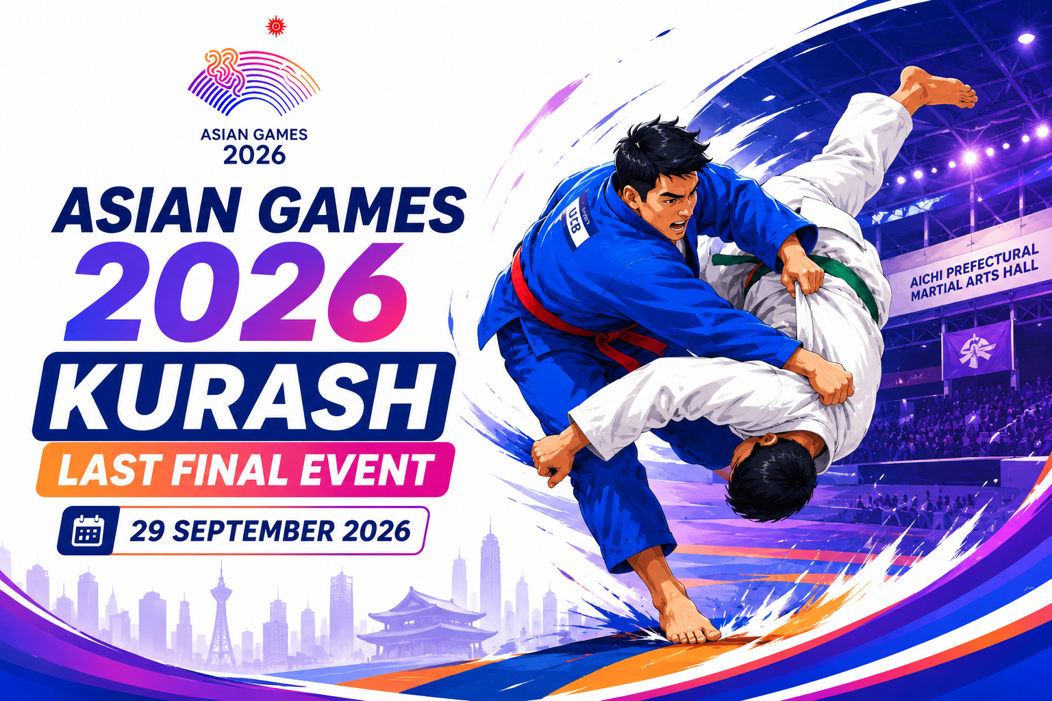 Asian Games 2026 Kurash Last Final Event – 29 September 2026 Poster