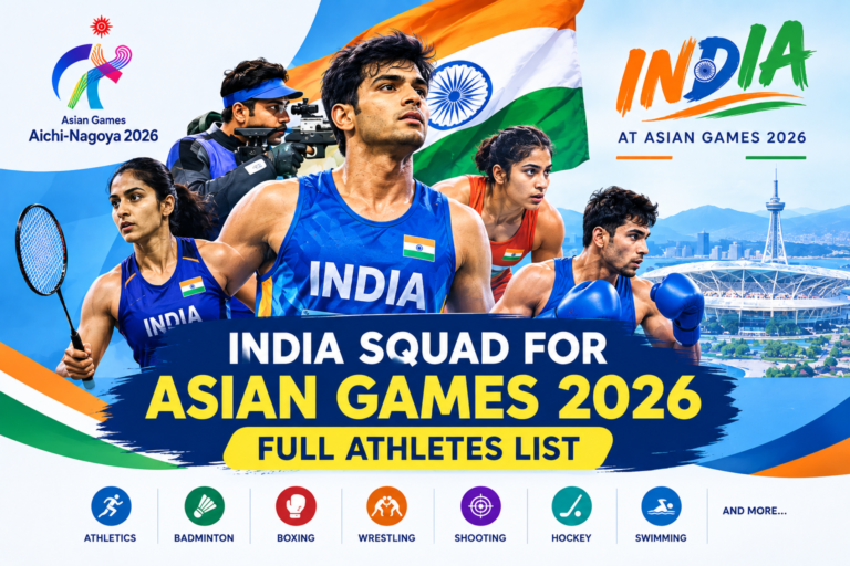India Squad for Asian Games 2026 — Full Athletes List