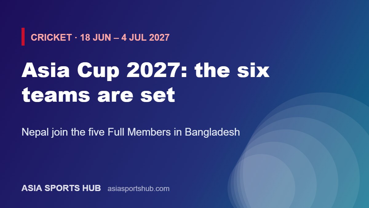 Asia Cup 2027: the six teams are set